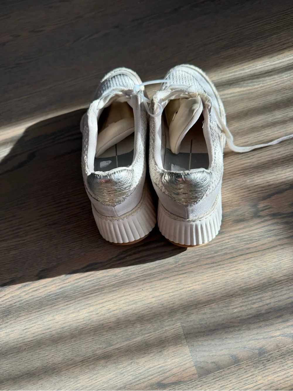 Dolce Vita Cream Knit Platform Sneakers